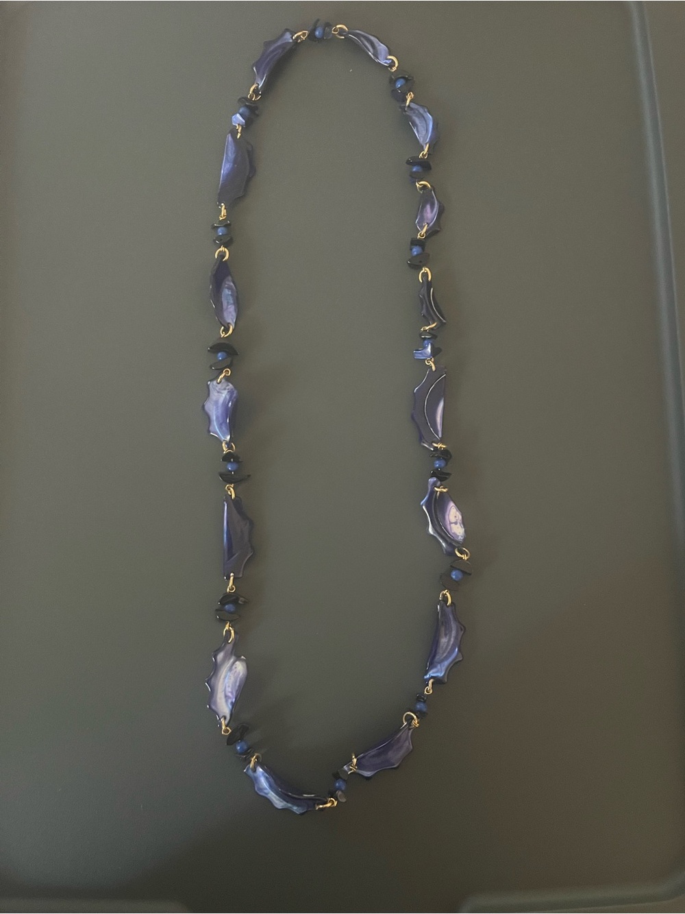 Blue Shell-Style Bead Necklace - Brand Unknown